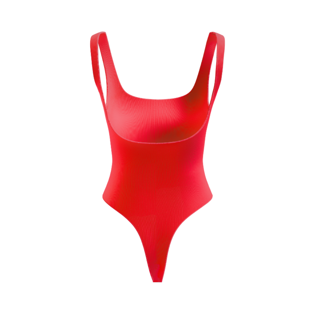 Red square neck bodysuit online